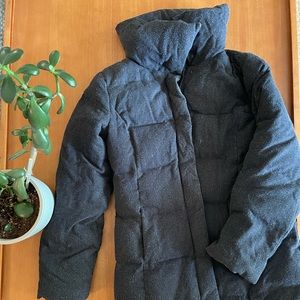 Heather gray puffer jacket